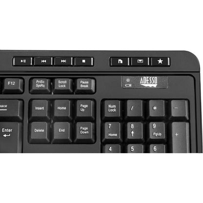 Adesso Antimicrobial Wireless Desktop Keyboard and Mouse