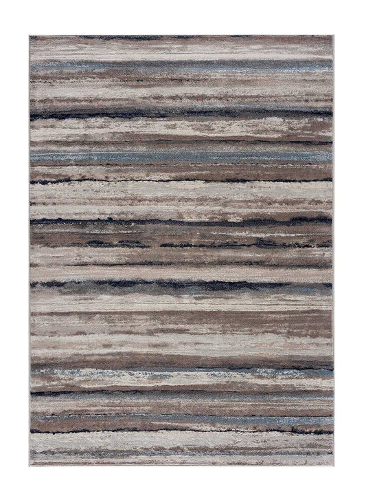 2’ X 6’ Blue And Beige Distressed Stripes Area Rug