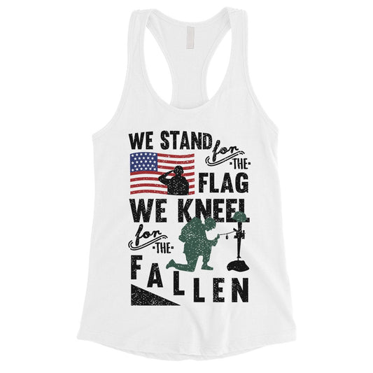 We Stand We Kneel Womens Racerback Tank Top Memorial Day Gift