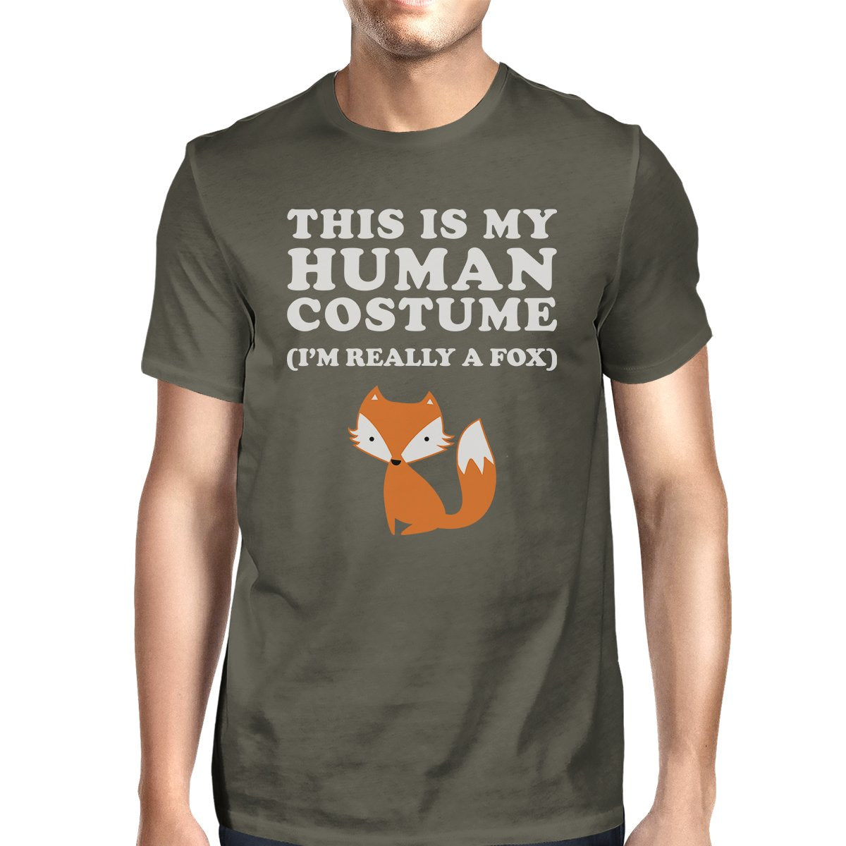 This Is My Human Costume Fox Mens Dark Grey Shirt