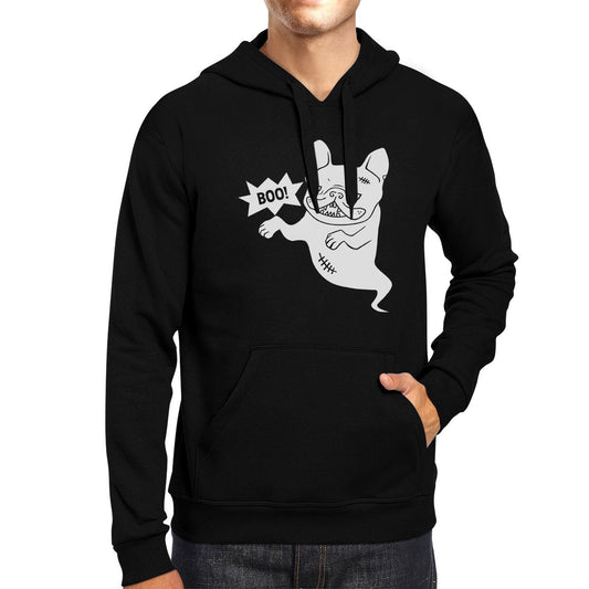 Boo French Bulldog Ghost Black Hoodie