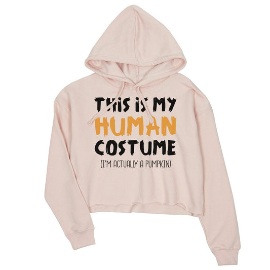 This Is My Human Costume Womens Crop Hoodie