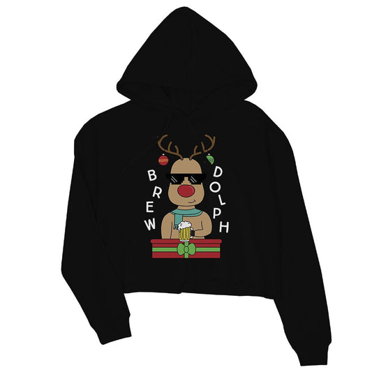 Brewdolph Womens Crop Hoodie