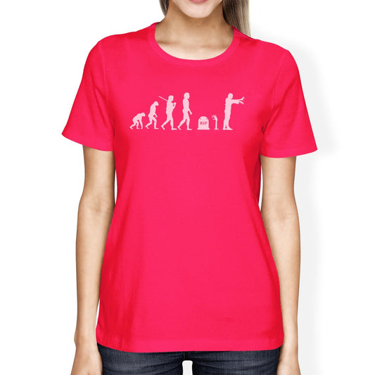 Zombie Evolution Womens Hot Pink Shirt