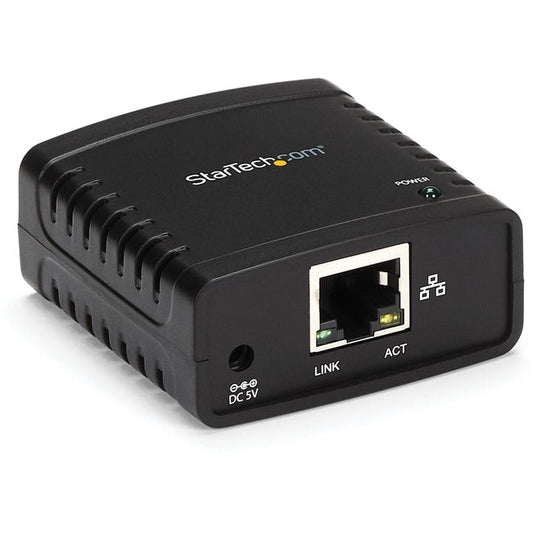 StarTech.com 10/100Mbps Ethernet to USB 2.0 Network LPR Print Server - USB Print Server with 10Base-T/100Base-TX Auto-sensing