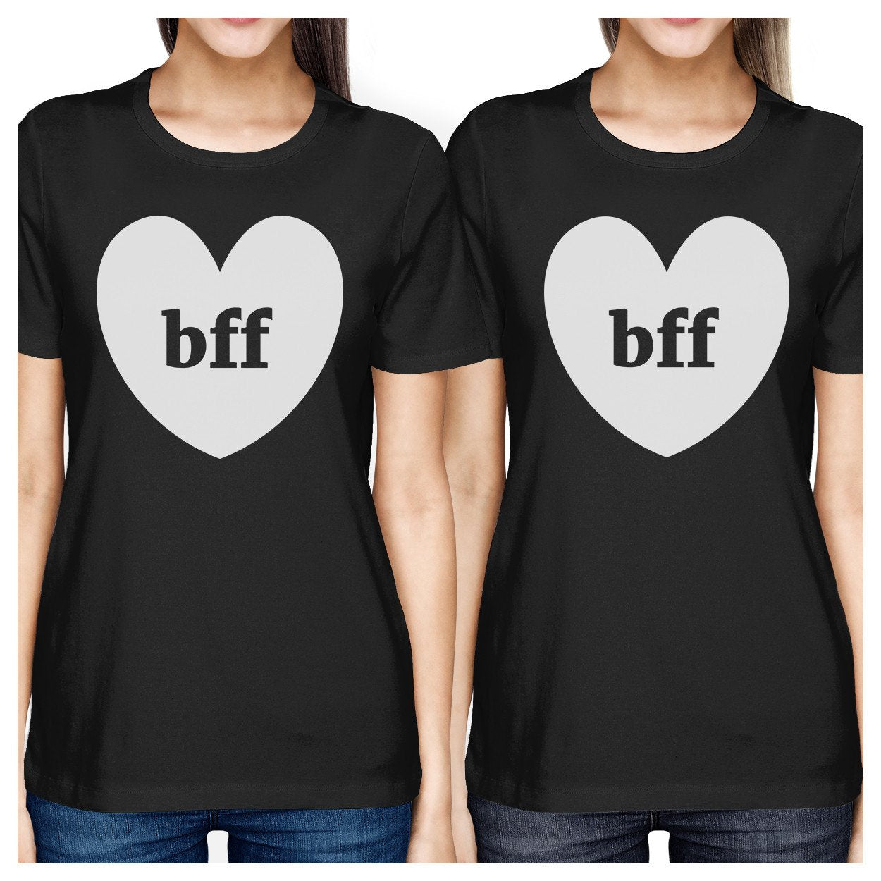 Bff Hearts BFF Matching Black Shirts