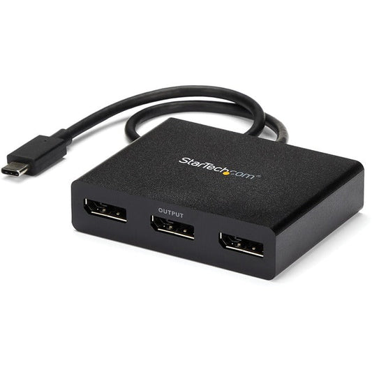 StarTech.com USB C DisplayPort Adapter - 3 port - USB C to DisplayPort MST Hub - USB Type C Monitor Hub