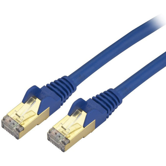 StarTech.com 20 ft Blue Cat6a Shielded Patch Cable - Cat6a Ethernet Cable - 20ft Cat 6a STP Cable - Snagless RJ45 - Long Ethernet Cord