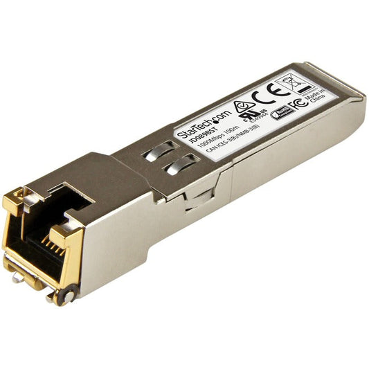 StarTech.com HP JD089B Compatible SFP Module - 10/100/1000BASE-TX Copper SFP Transceiver - Lifetime Warranty - 1 Gbps - Maximum Transfer Distance: 100 m (328 ft)