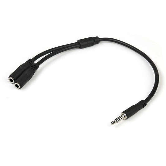 StarTech.com Slim Stereo Splitter Cable - 3.5mm Male to 2x 3.5mm Female