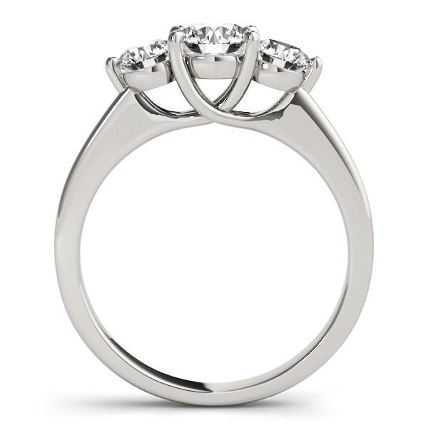 14k White Gold Classic 3 Stone Round Diamond Engagement Ring (1 cttw)