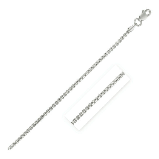 14k White Gold Round Box Chain 1.35 mm