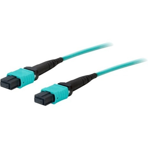 AddOn 5m MPO (Female) to MPO (Female) 12-strand Aqua OM4 Straight Fiber OFNR (Riser-Rated) Patch Cable