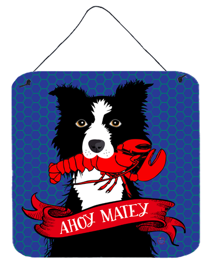 Ahoy Matey Nautical Border Collie Wall or Door Hanging Prints