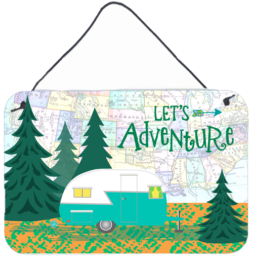 Let's Adventure Glamping Trailer Wall or Door Hanging Prints