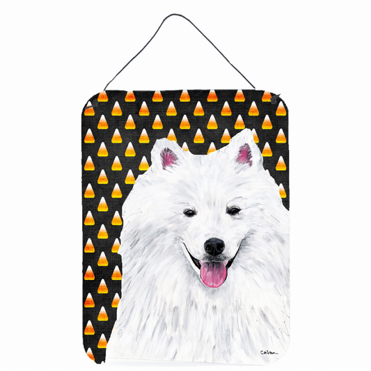 Candy Corn Halloween Design with Dog Wall or Door Hanging Prints