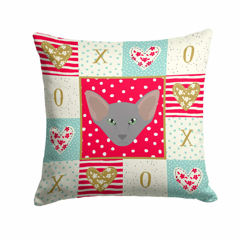 Cat Face Love Fabric Decorative Pillow