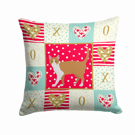 Cat Print Love Fabric Decorative Pillow