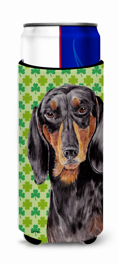 St. Patrick's Day Shamrock Design with Dog Ultra Hugger for slim cans