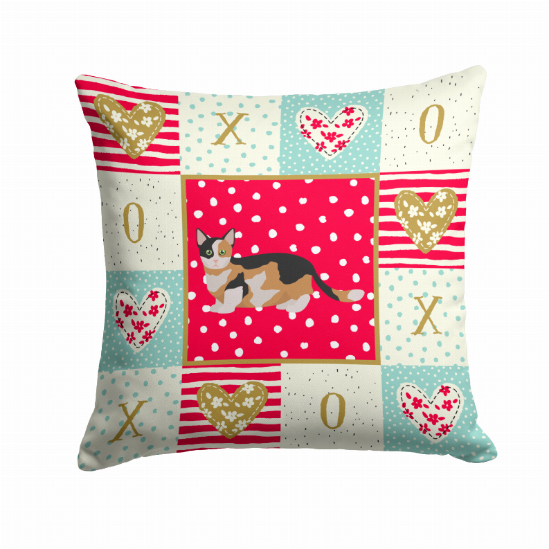 Cat Print Love Fabric Decorative Pillow