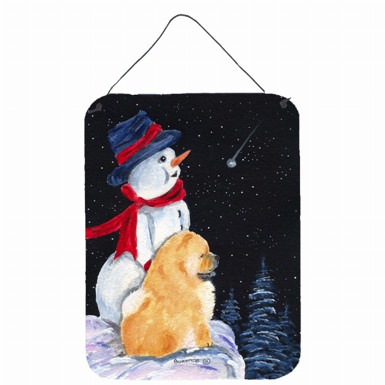 Snowman with Dog Wall or Door Hanging Prints