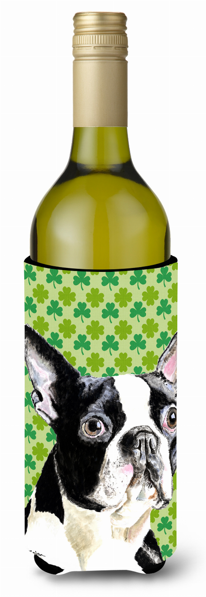 St. Patrick's Day Shamrock Design with Dog Wine Bottle Hugger