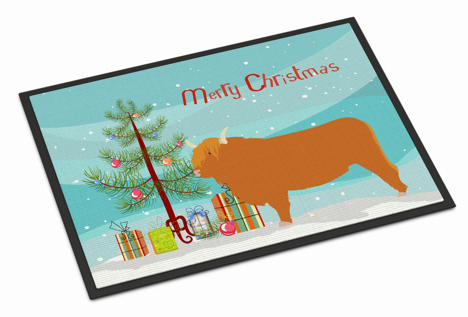 Cow Art Christmas Indoor or Outdoor Mat