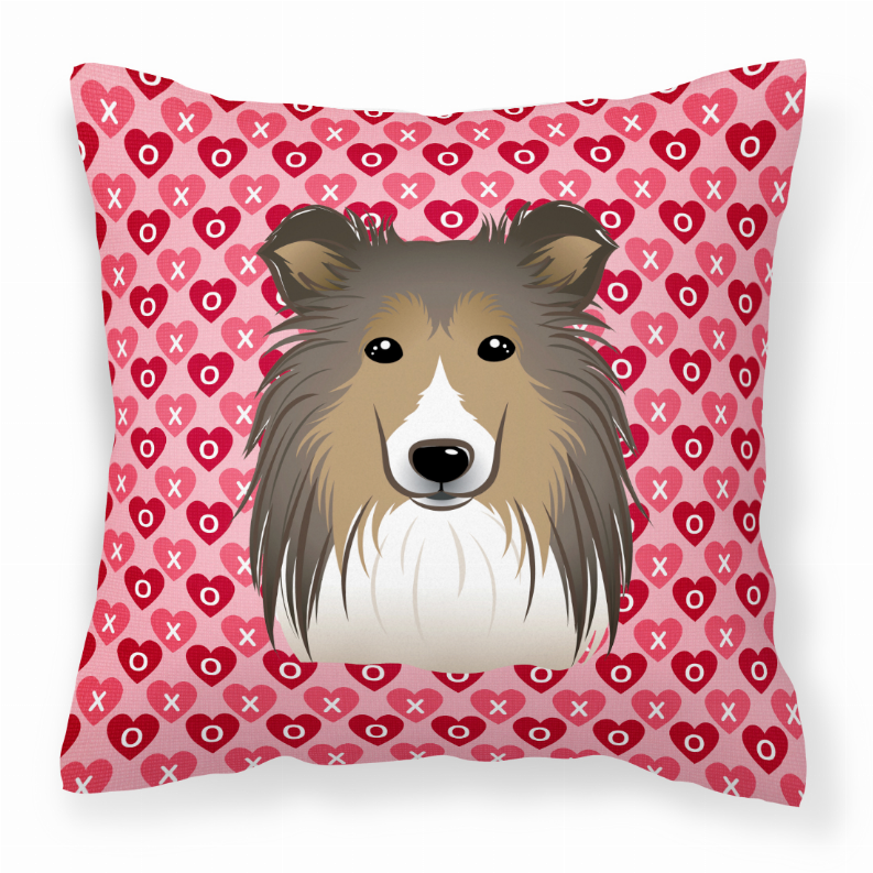 Dog With XOXO Hearts Fabric Decorative Pillow