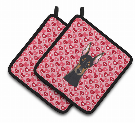 Dog XOXO Pair of Pot Holders