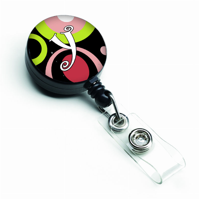 Letter Monogram Retractable Badge Reel