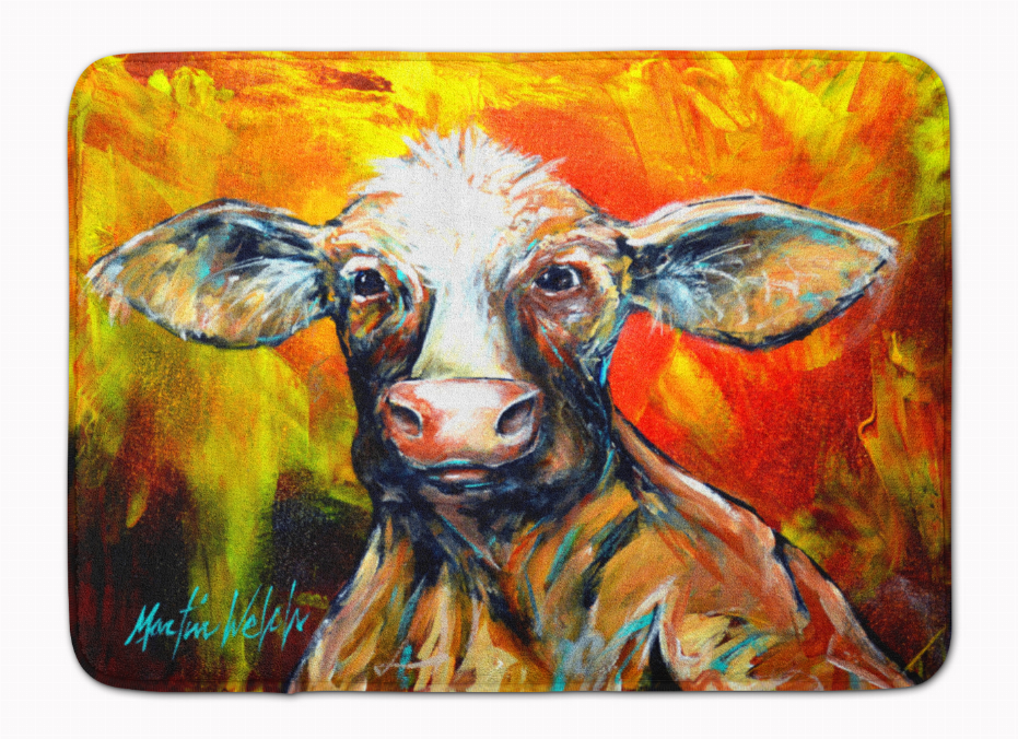 Cow Real Life Art Washable Memory Foam Mat