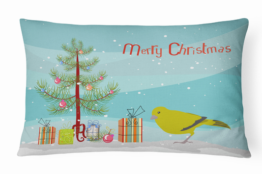 Bird Art Merry Christmas Canvas Fabric Decorative Pillow