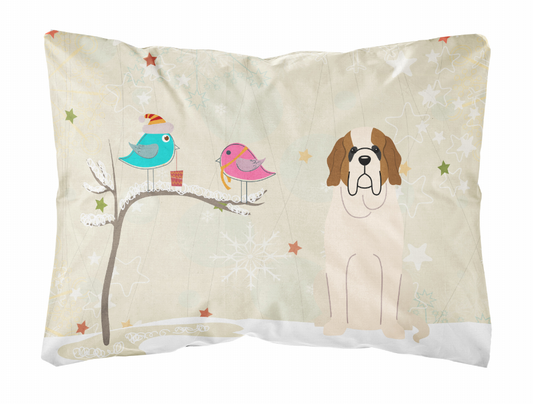 Christmas Presents between Friends Dog Art Canvas Fabric Decorative Pillow