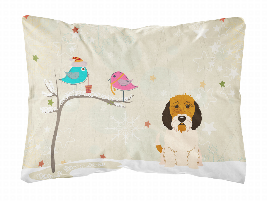 Christmas Presents between Friends Dog Art Canvas Fabric Decorative Pillow