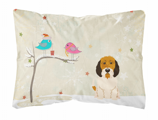 Christmas Presents between Friends Dog Art Canvas Fabric Decorative Pillow