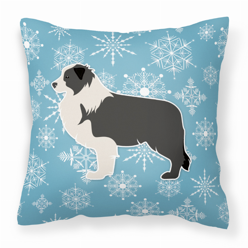 Winter Snowflake With Dog Fabric Decorative Pillow