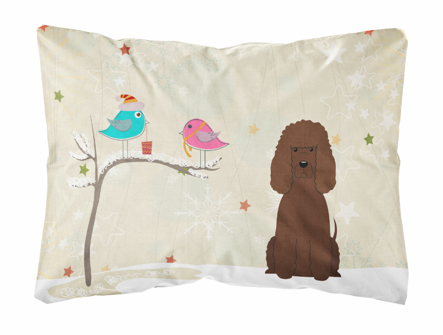 Christmas Presents between Friends Dog Art Canvas Fabric Decorative Pillow