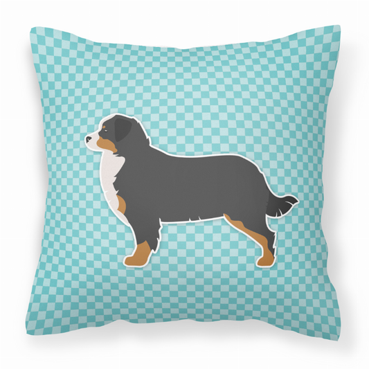 Dog Profile Checkerboard Design Fabric Decorative Pillow