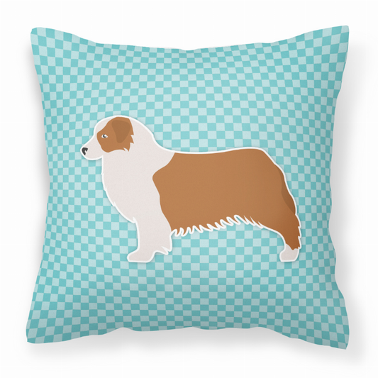 Checkerboard Print With Dog Fabric Decorative Pillow