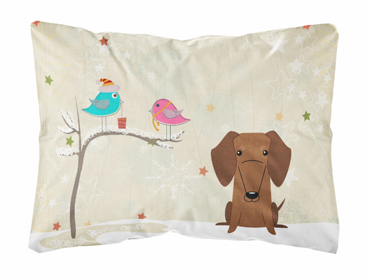 Christmas Presents between Friends Dog Art Canvas Fabric Decorative Pillow