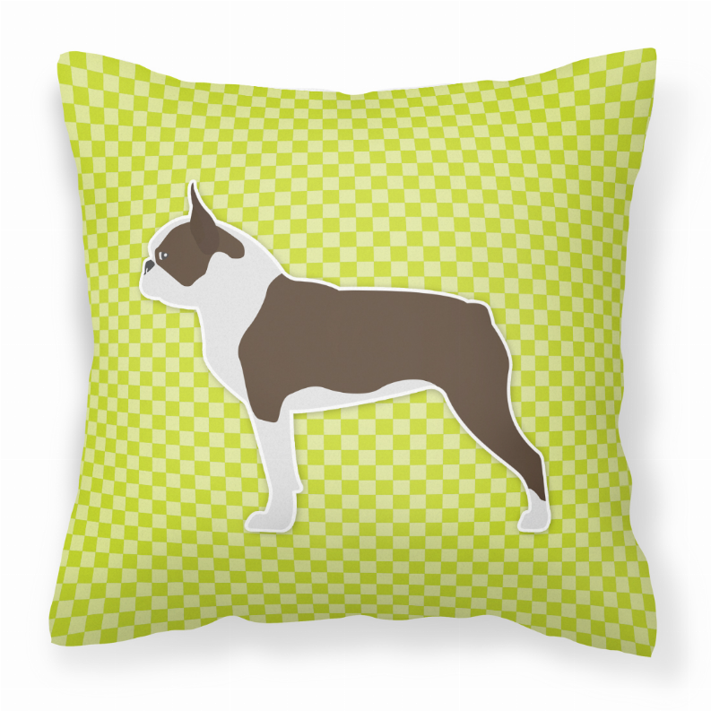 Dog Profile Checkerboard Design Fabric Decorative Pillow