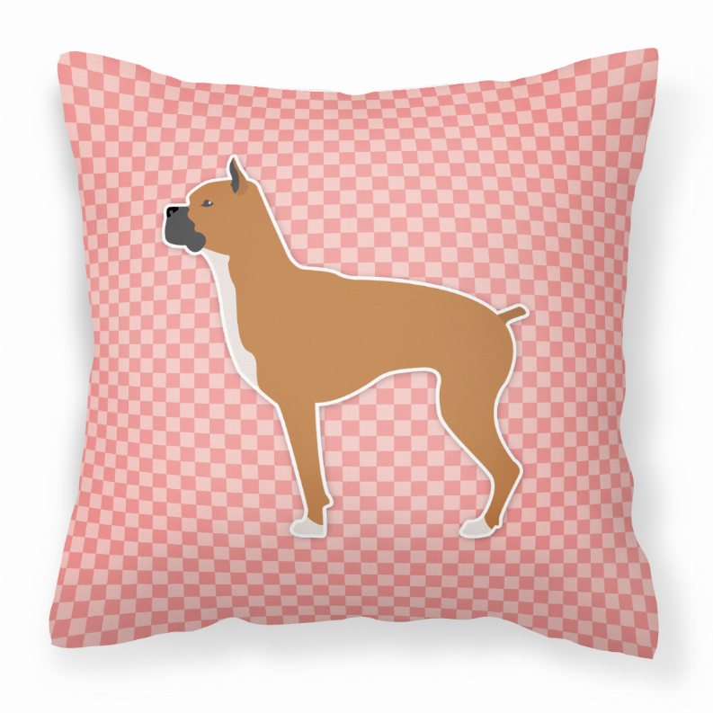 Checkerboard Print With Dog Fabric Decorative Pillow