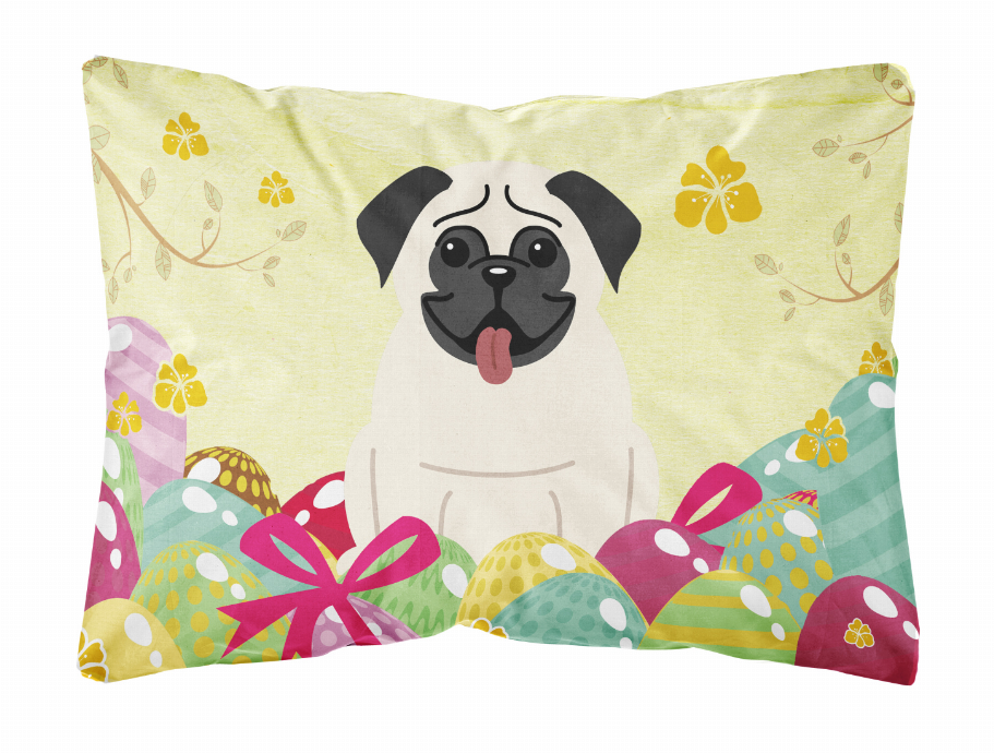 Easter Eggs Dog Art Canvas Fabric Decorative Pillow