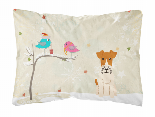 Christmas Presents between Friends Dog Art Canvas Fabric Decorative Pillow