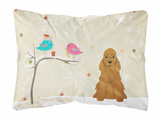 Christmas Presents between Friends Dog Art Canvas Fabric Decorative Pillow