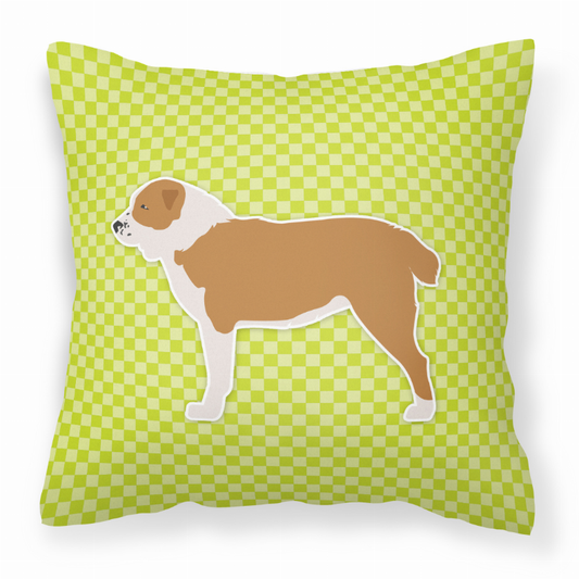 Checkerboard Print With Dog Fabric Decorative Pillow