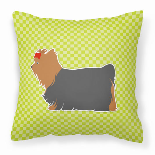 Checkerboard Print With Dog Fabric Decorative Pillow