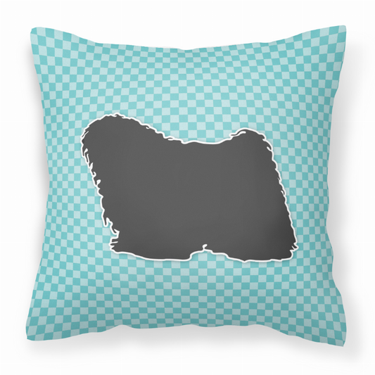 Dog Profile Checkerboard Design Fabric Decorative Pillow