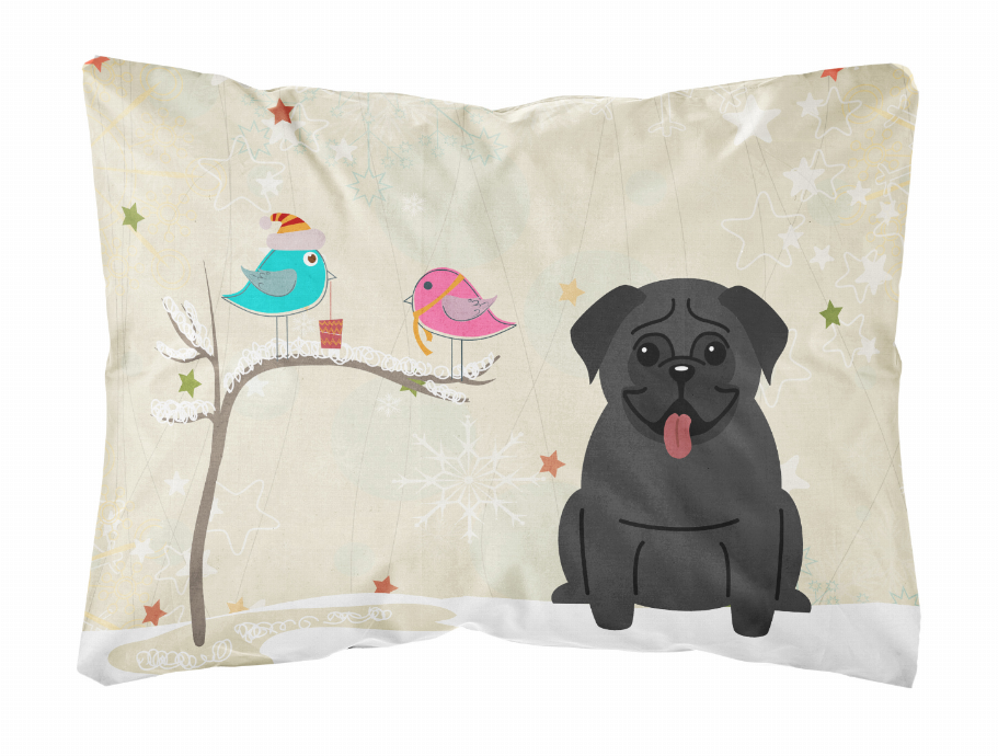 Christmas Presents between Friends Dog Art Canvas Fabric Decorative Pillow