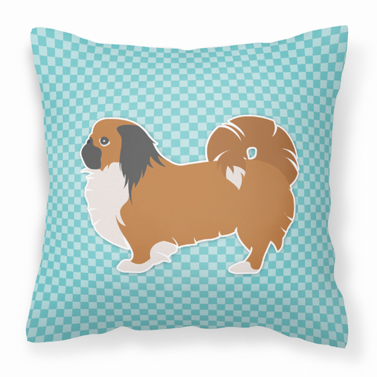 Dog Profile Checkerboard Design Fabric Decorative Pillow